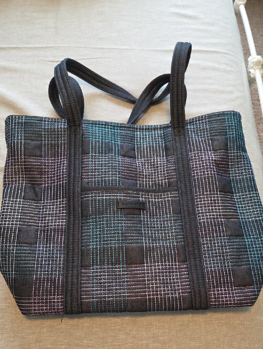 Vera Bradley Original Tote- Quilted Plaid in Denim
